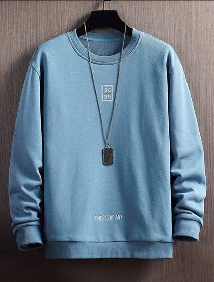 Mens Printed Sweatshirt by Tee Tall TTMPWS65 - Light Blue