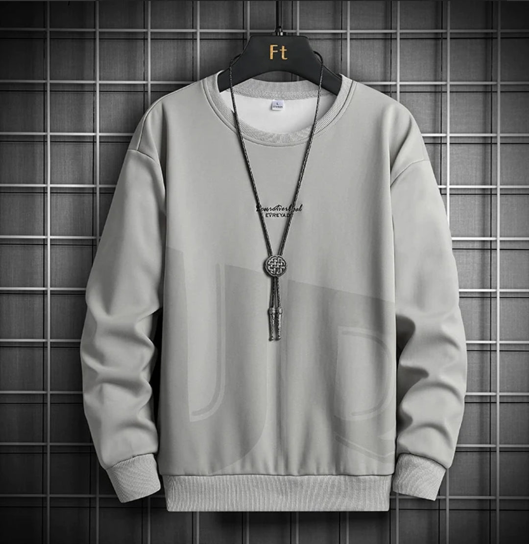 Mens Printed Sweatshirt by Tee Tall TTMPWS74 - Grey