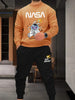 Mens Sweatshirt and Pants Set by Tee Tall - MSPSTT16 - Orange Black