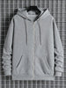 Tee Tall Mens Plain Zip Hooded Jacket TTZPHOJA - Grey