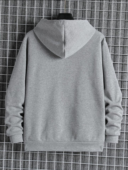 Tee Tall Mens Plain Zip Hooded Jacket TTZPHOJA - Grey