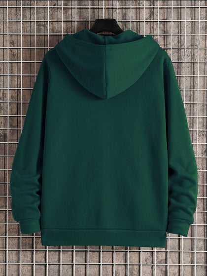 Tee Tall Mens Plain Zip Hooded Jacket TTZPHOJA - Green