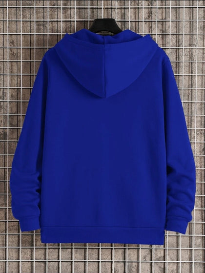 Tee Tall Mens Plain Zip Hooded Jacket TTZPHOJA - Royal Blue