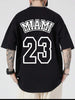 Nine Zero Miami 23 Front Back Printed NZMT5 T-Shirt - Black