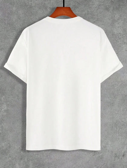 Mens Cotton Sticker Printed T-Shirt TTMPS132 - White
