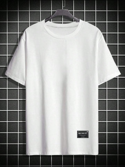 Nine Zero Stickers Printed NZMT19 T-Shirt - White