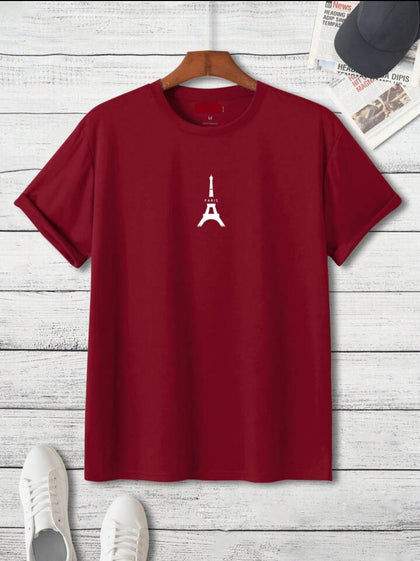 Nine Zero Paris Printed NZMT20 T-Shirt - Maroon