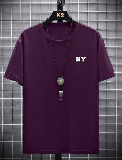 Nine Zero Ny Printed NZMT33 T-Shirt - Purple