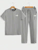 Mens Pants + T-Shirt Printed Set by Nine Zero - NZMPSET1 - Grey