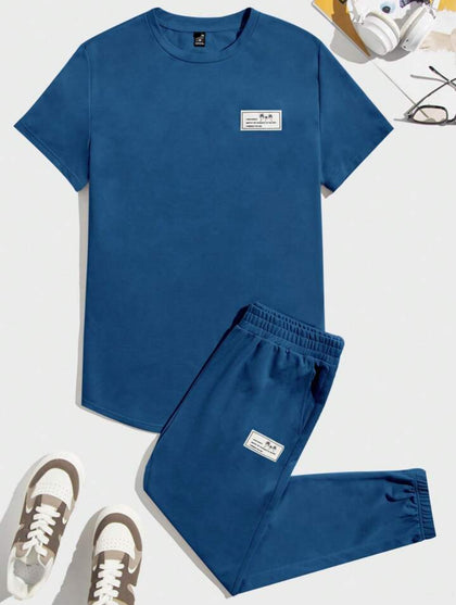 Mens Pants + T-Shirt Printed Set by Nine Zero - NZMPSET2 - Blue