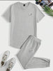 Mens Pants + T-Shirt Printed Set by Nine Zero - NZMPSET2 - Grey