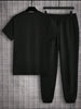 Mens Jogger Pants + T-Shirt Set by Nine Zero - NZMPRIPP2 - Black Black