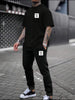 Mens Jogger Pants + T-Shirt Set by Nine Zero - NZMPRIPP2 - Black Black