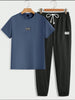 Mens Jogger Pants + T-Shirt Set by Nine Zero - NZMPRIPP1 - Blue Black