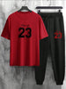 Mens Jogger Pants + T-Shirt Set by Nine Zero - NZMPRIPP3 - Red Black