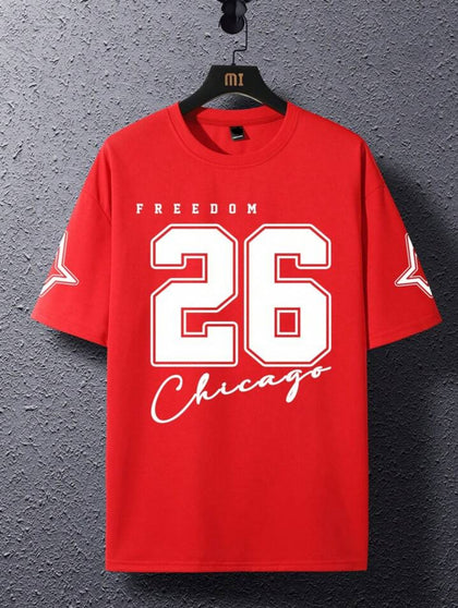 Nine Zero Chicago 26 Printed NZMT7 T-Shirt - Red