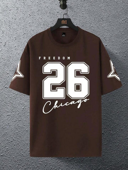 Nine Zero Chicago 26 Printed NZMT7 T-Shirt - Brown
