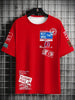 Nine Zero Stickers Printed NZMT11 T-Shirt - Red