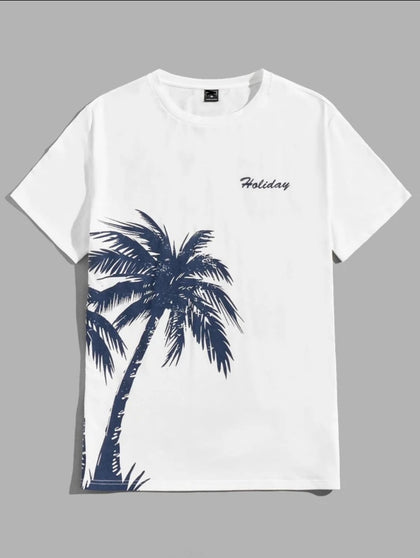 Nine Zero Tree Printed NZMT13 T-Shirt - White