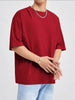 Nine Zero Mens Oversized Drop Shoulder NZOSDS T-Shirt - Red