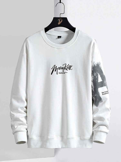 Mens Printed Sweatshirt by Tee Tall TTMPWS7 - White