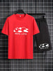 Mens Summer Shorts + T-Shirt Set - TTMSS151 - Red Black