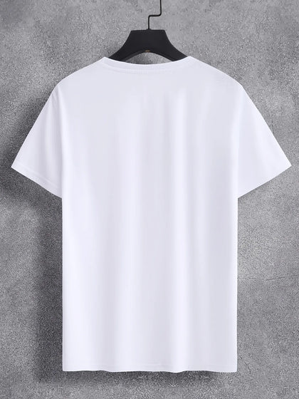 Mens Cotton Sticker Printed T-Shirt TTMPS92 - White