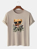 Mens Cotton Sticker Printed T-Shirt TTMPS53 - Cream
