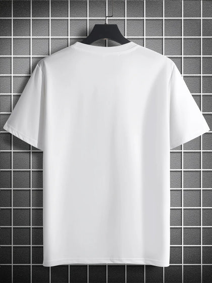 Mens Cotton Sticker Printed T-Shirt TTMPS99 - White