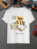 Mens Cotton Sticker Printed T-Shirt TTMPS87 - White