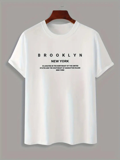 Nine Zero Brooklyn Printed NZMT26 T-Shirt - White