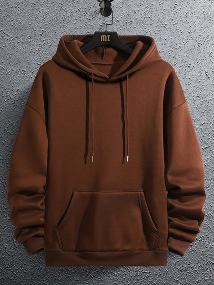 Tee Tall Mens Printed Kangaroo Hoodie TTMPKHPR2 - Brown