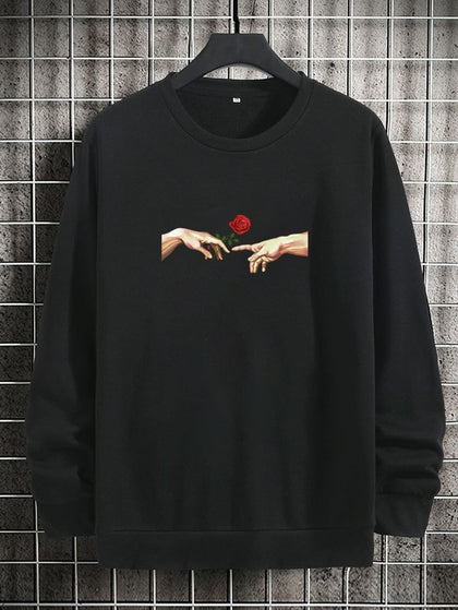 Mens Printed Sweatshirt by Tee Tall TTMPWS33 - Black