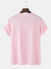 Mens Cotton Sticker Printed T-Shirt TTMPS46 - Pink
