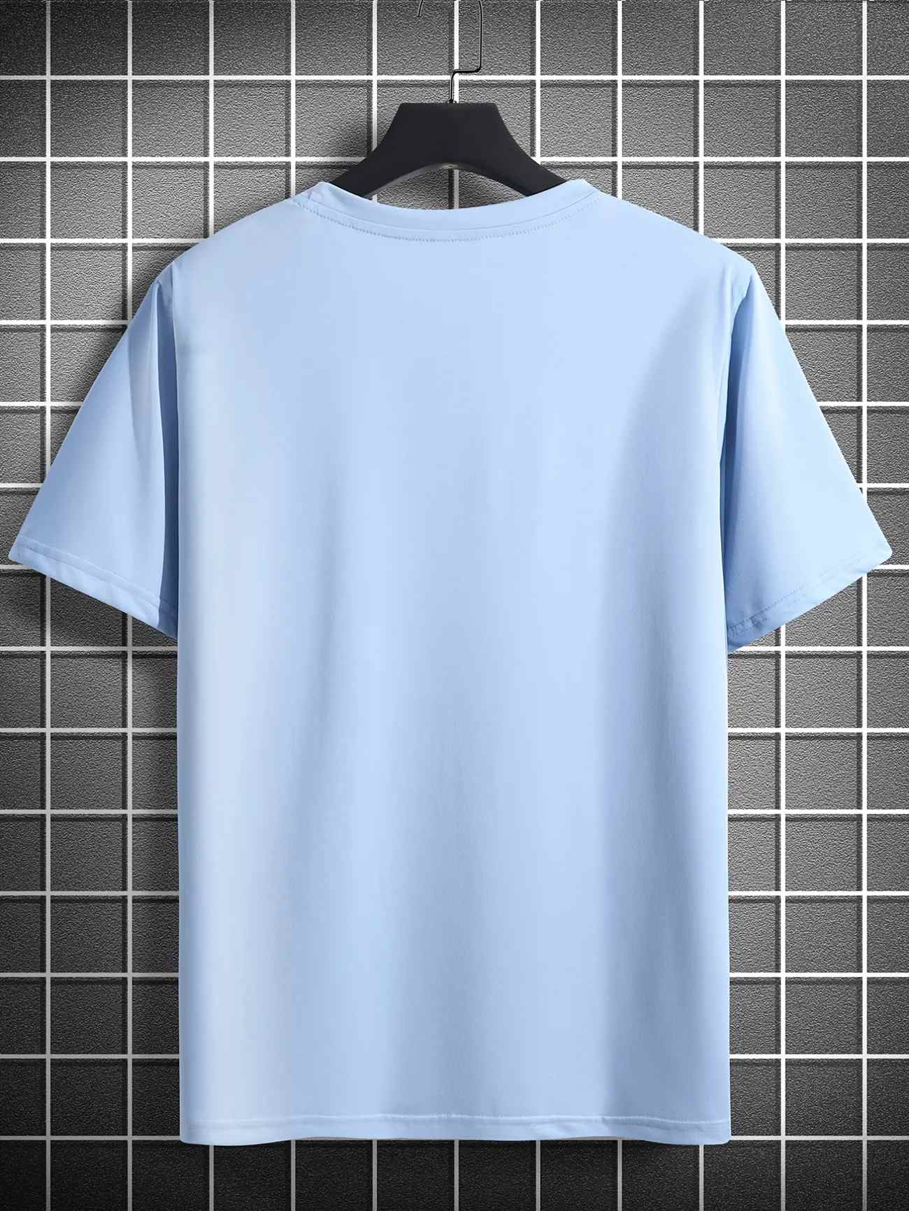 Mens Cotton Sticker Printed T-Shirt TTMPS80 - Light Blue