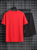 Mens Summer Shorts + T-Shirt Set - TTMSS151 - Red Black