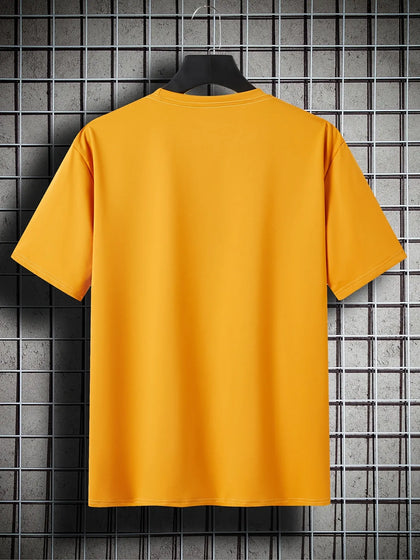 Mens Cotton Sticker Printed T-Shirt by Tee Tall TTMPS103 - Orange