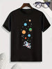 Mens Cotton Sticker Printed T-Shirt TTMPS84 - Black