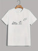 Nine Zero Dinosuar Printed NZMT42 T-Shirt - White