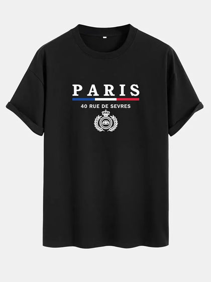 Nine Paris USA Printed NZMT23 T-Shirt - Black