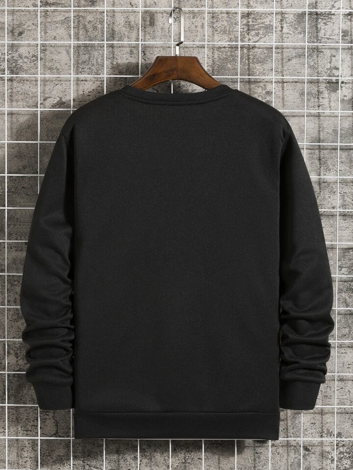 Mens Printed Sweatshirt by Tee Tall TTMPWS22 - Black
