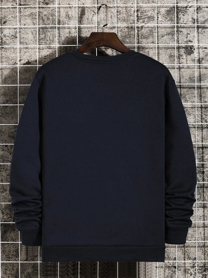 Mens Printed Sweatshirt by Tee Tall TTMPWS24 - Navy Blue