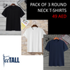 Mens 3 Plain Round Neck T-Shirt Bundle M3PTBU1