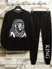 Mens Sweatshirt and Pants Set by Tee Tall - MSPSTT34 - Black Black