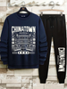 Mens Sweatshirt and Pants Set by Tee Tall - MSPSTT38 - Navy Blue Black
