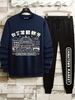 Mens Sweatshirt and Pants Set by Tee Tall - MSPSTT31 - Navy Blue Black