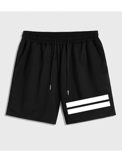 Mens Cotton Terry Printed Shorts by Tee Tall - TTMSHO16 - Black