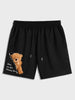 Mens Cotton Terry Printed Shorts by Tee Tall - TTMSHO14 - Black