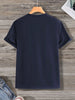 Mens Cotton Sticker Printed T-Shirt TTMPS15 - Navy Blue