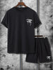 Mens Summer Shorts + T-Shirt Set - TTMSS64 - Black Black